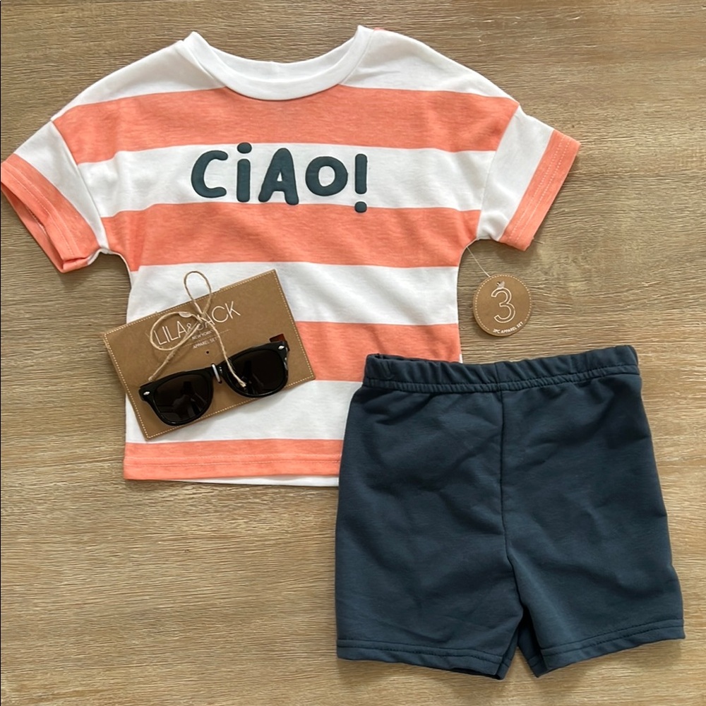 Lila & Jack Ciao Toddler Boy 3 Piece Matching Set 4T